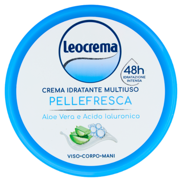 Leocrema Crema Idratante Multiuso Pellefresca Aloe Vera e Acido Ialuronico 150 ml