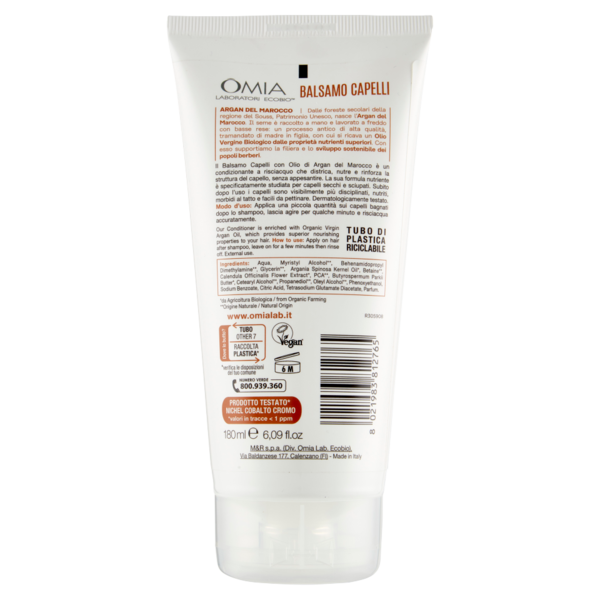Omia Laboratori Ecobio Balsamo Capelli ecobiologico argan del Marocco Nutriente 180 ml
