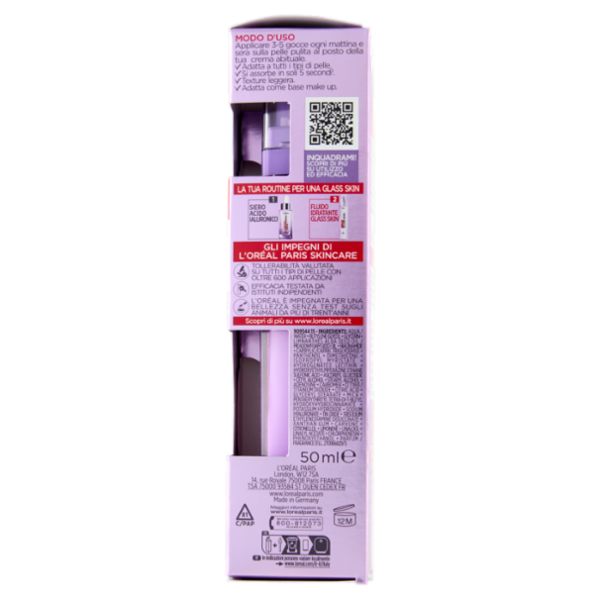 L'Oréal Paris Revitalift Filler Glass Skin Fluido Idratante 50 ml
