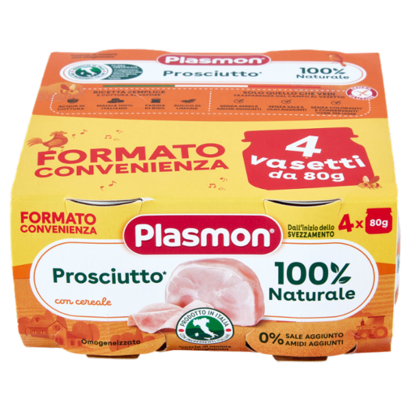 Plasmon Omogeneizzato Prosciutto* con cereale 4 x 80 g