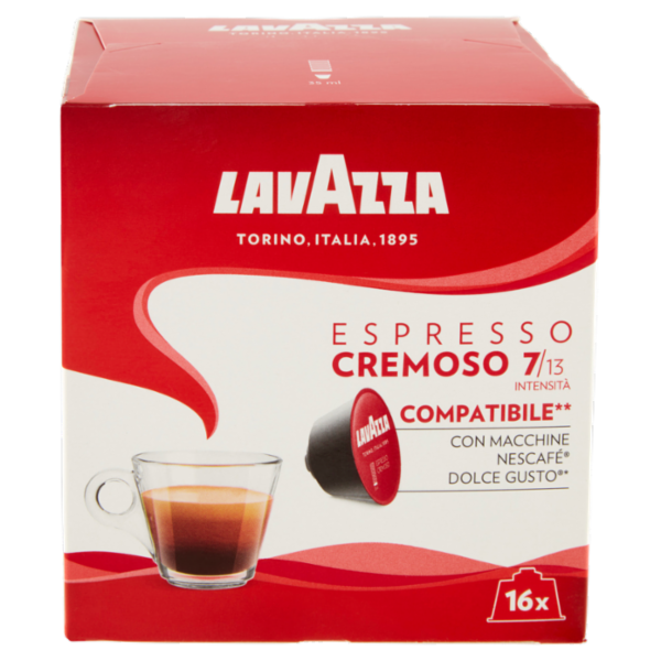 Lavazza Espresso Cremoso Compatibile** con Macchine Nescafé Dolce Gusto* 16 x 8 g