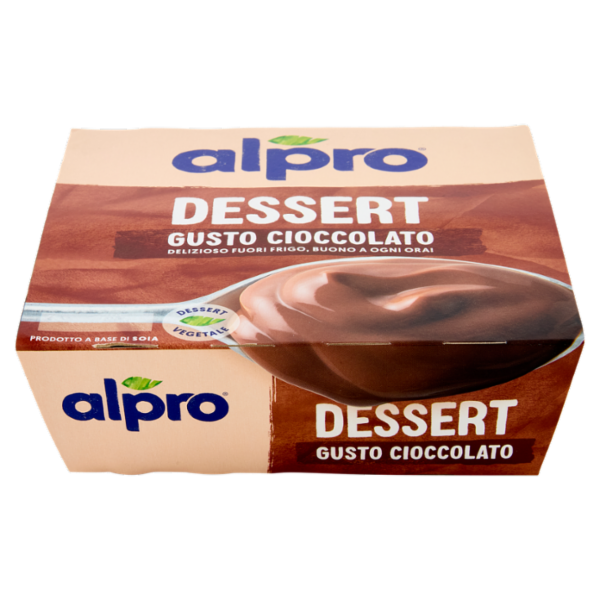 ALPRO Dessert 100% Vegetale Gusto Ciocc, Senza Lattosio, Povero di Grassi, Fonte di Calcio, 4X125g