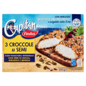 Capitan Findus 3 Croccole Ai Semi Con 100% Filetti Di Merluzzo 300 g
