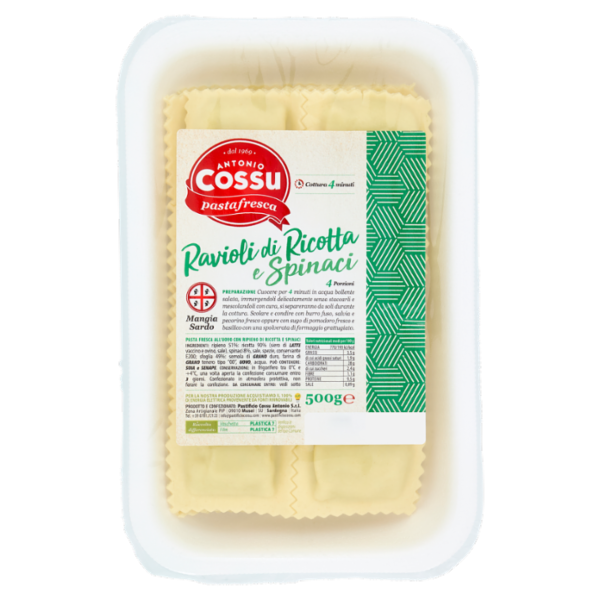 pastafresca Cossu Antonio Ravioli di Ricotta e Spinaci 500 g