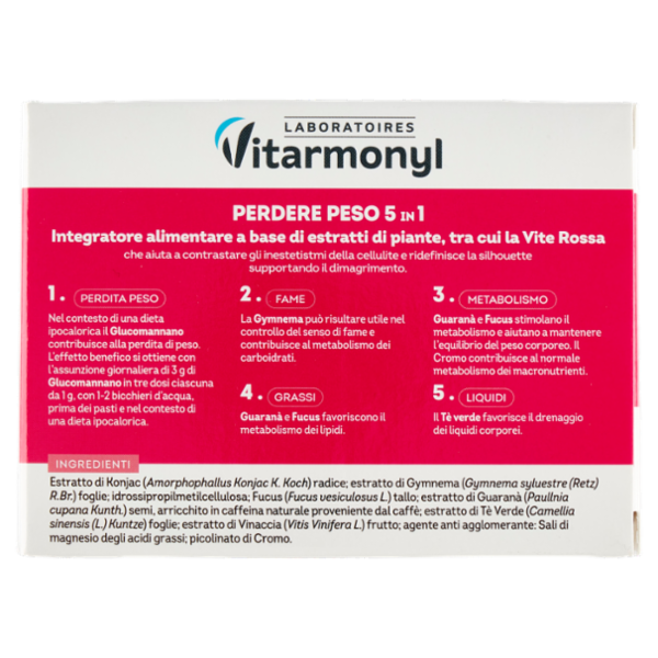 Laboratoires Vitarmonyl Perdere Peso 5 in 1 40 capsule 18,2 g
