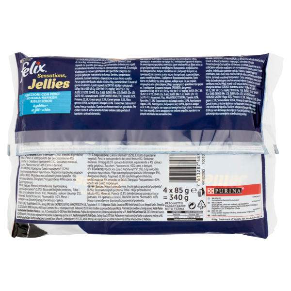 FELIX Sensations Jellies Selezioni con Pesci in gelatina (Salmone & Trota) 4 x 85 g
