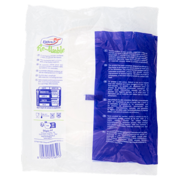 DOpla Re-Usable Piatti Fondi Ottagonali Ø 220mm 25 pz