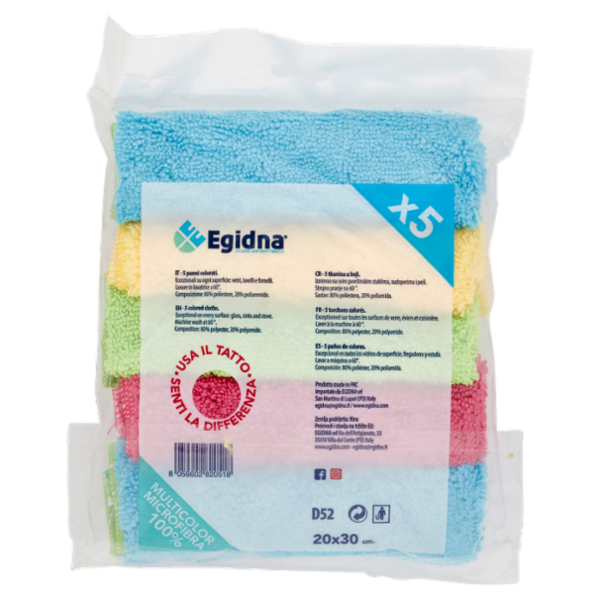Egidna Panni Multicolor Microfibra 100% 5 pz