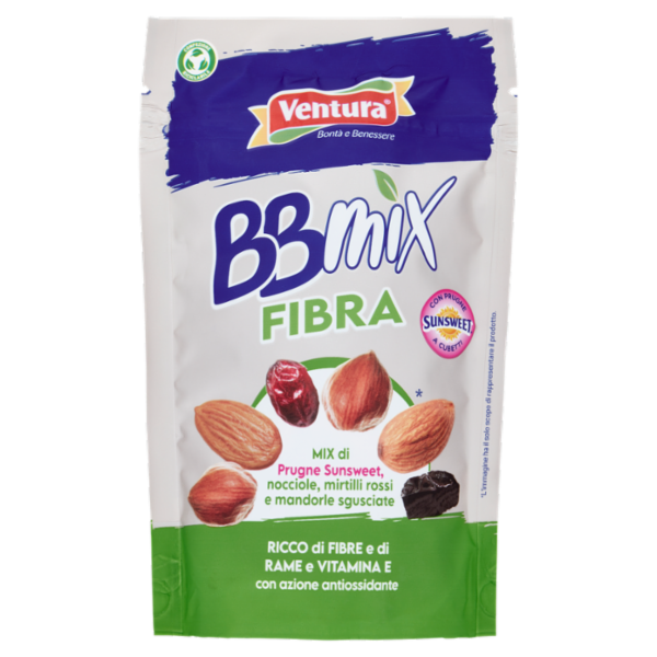 Ventura BBmix Fibra Mix di Prugne Sunsweet, nocciole, mirtilli rossi e mandorle sgusciate 150 g