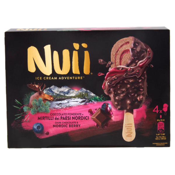 NUII Cioccolato Fondente e Mirtilli dei Paesi Nordici 4x66g