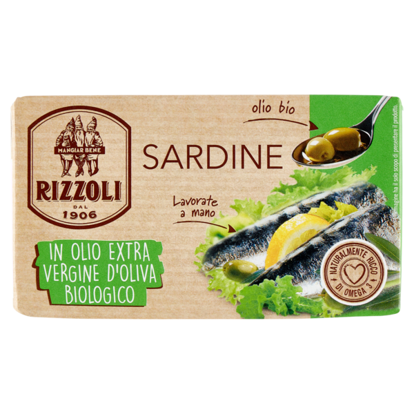 Rizzoli Sardine in Olio Extra Vergine d'Oliva Biologico 120 g