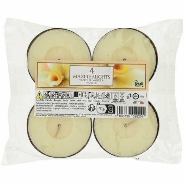 Aladino Maxi Tealight Profumazione Gelsomino; Vaniglia 4 Pezzo