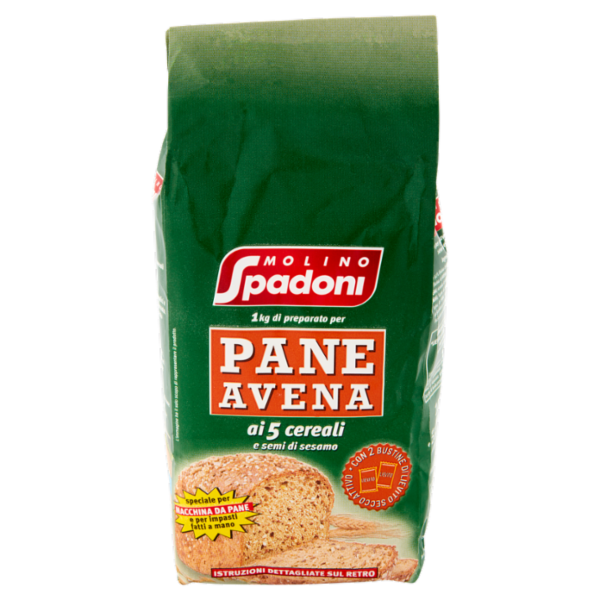 Molino Spadoni 1 kg di preparato per Pane Avena ai 5 cereali e semi di sesamo 1020 g
