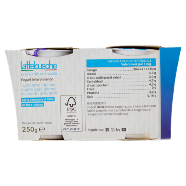 lattebusche yogurt Bianco 2 x 125 g