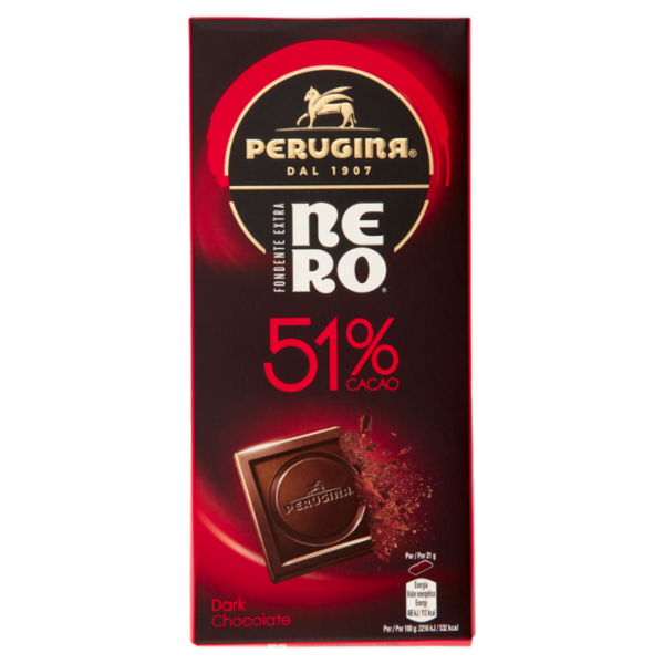 PERUGINA NERO Fondente Extra 51% Tavoletta Cioccolato Fondente 85g