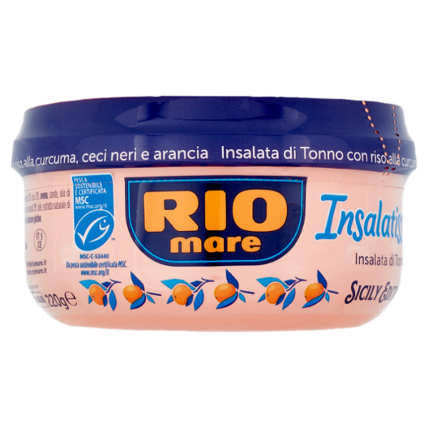 Rio mare Insalatissima Insalata di Tonno con riso alla curcuma, ceci neri e arancia 220 g