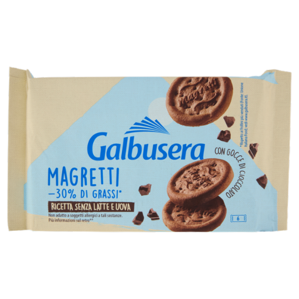 Galbusera Magretti -30% di Grassi* con Gocce di Cioccolato 6 x 43,3 g