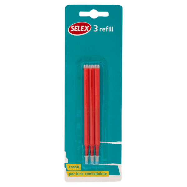 Selex Penna a Sfera Rossa Cancellabile Refill 3 pezzi