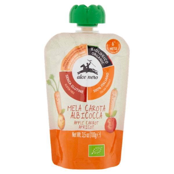 alce nero Mela Carota Albicocca 100 g