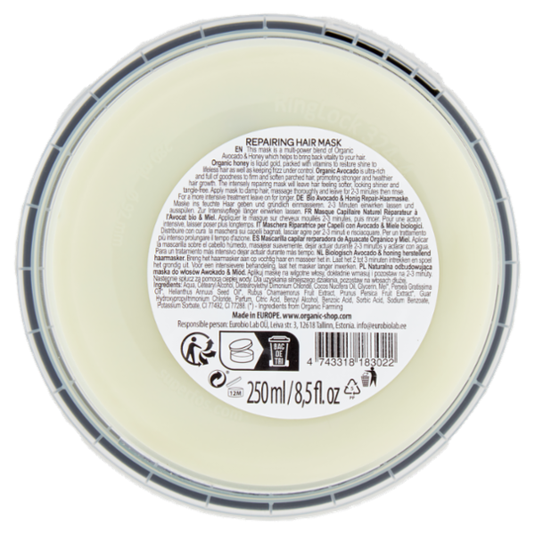 organic shop lavish avocado & honey Natural Repairing Hair Mask 250 ml