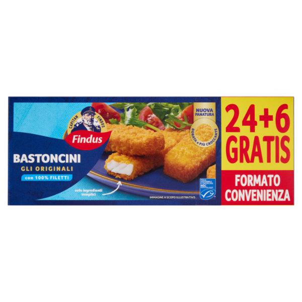 Capitan Findus 30 Bastoncini con 100% Filetti di Merluzzo 750 g