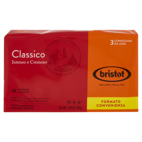 bristot Classico Caffè Macinato 3 x 250 g