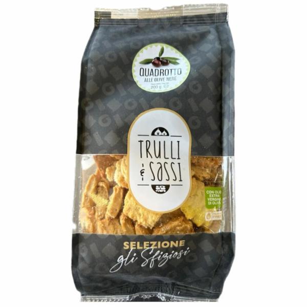 Trulli & Sassi Quadrotti Alle Olive Con Olio Extra Vergine Di Oliva 200 G