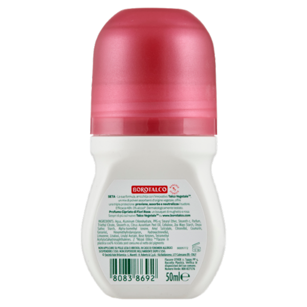 Borotalco Seta Profumo Cipriato di Fiori Rosa Deo Roll On 50 ml
