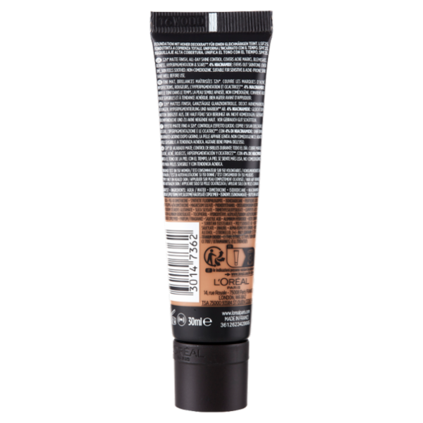 L'Oréal Paris Infaillible Matte Cover Fondotinta, 335 30 ml