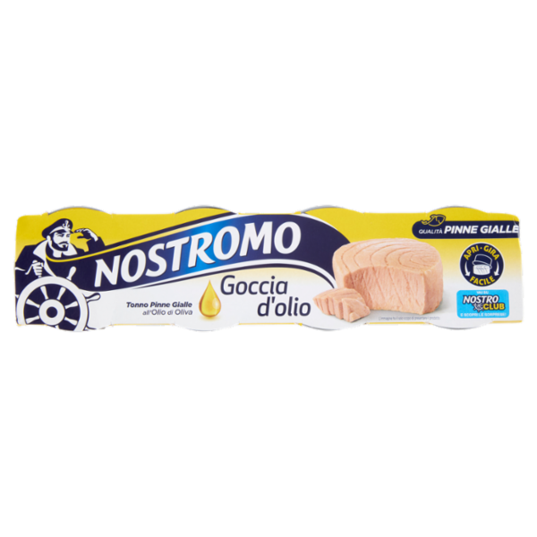 Nostromo Goccia d'olio Tonno Pinne Gialle all'Olio di Oliva 4 x 65 g