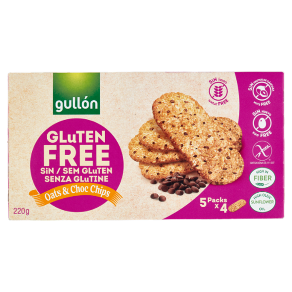 Gullón Gluten Free Oats & Choc Chips 5 x 44 g