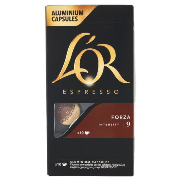 L'Or Espresso Forza 9- 10 Capsule Caffè Compatibili con Macchine Nespresso*® Original 52g