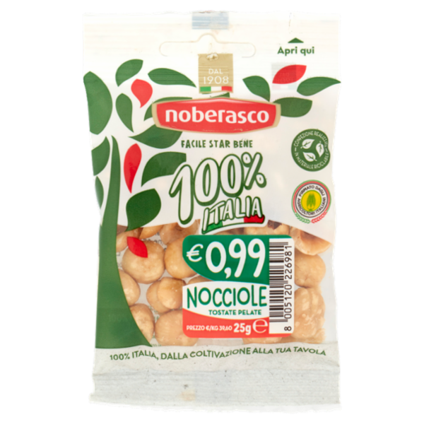 noberasco 100% Italia Nocciole Tostate Pelate 25 g
