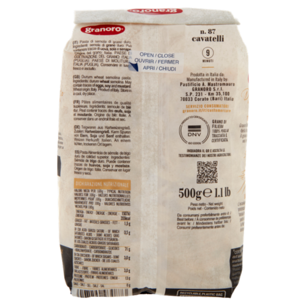 granoro Dedicato n. 87 cavatelli 500 g
