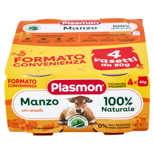 Plasmon Omogeneizzato Manzo con cereale 4 x 80 g
