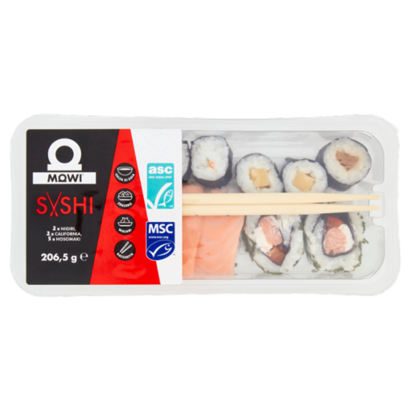 Mowi Sushi 2 x Nigiri, 2 x California, 5 x Hosomaki 206,5 g