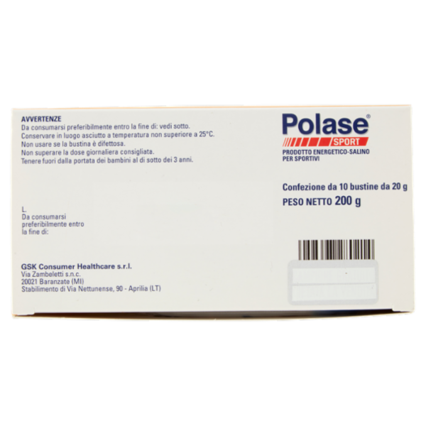 Polase sport integratore energetico Sali minerali con vitamina C magnesio e potassio 10 bustine 200g