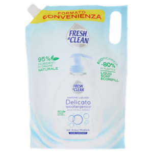 Fresh & Clean Sapone Liquido Delicato Ipoallergenico* Con Acqua Micellare Ecoricarica 1000 Ml