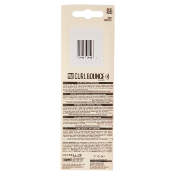 Maybelline New York Colossal Curl Bounce Mascara, Very Black, 10 ml