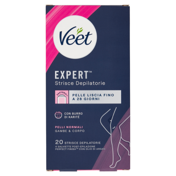 Veet Expert Strisce Corpo e Gambe Pelli Normali, 20 strisce