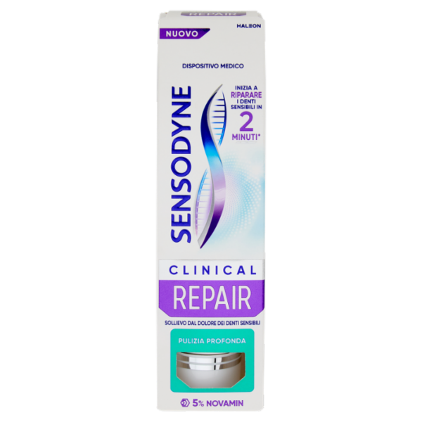 Sensodyne Clinical Repair Pulizia Profonda,inizia a riparare i Denti Sensibili in 2 min*,Menta,75ml