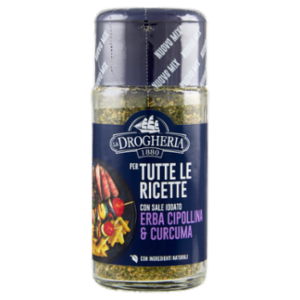 La Drogheria 1880 Per Tutte Le Ricette Con Sale Iodato Erba Cipollina & Curcuma 85 g