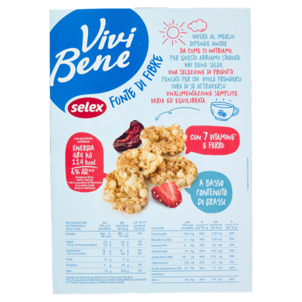 Selex Vivi Bene Fiocchi di Riso e Frumento Integrale con Frutti Rossi 300 g