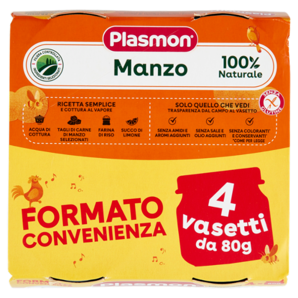 Plasmon Omogeneizzato Manzo con cereale 4 x 80 g