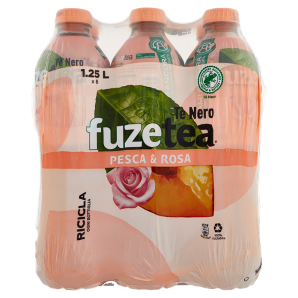 FUZE TEA, Tè Nero Pesca con una nota di Rosa PET 6 x 1,25L