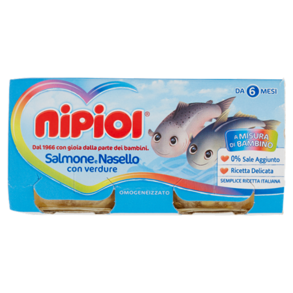 nipiol Salmone e Nasello con verdure Omogeneizzato 2 x 80 g