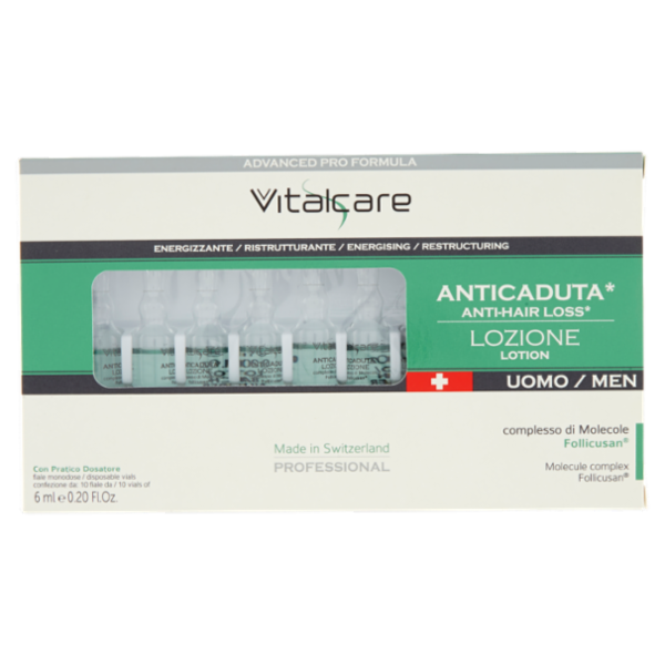 Vitalcare Professional Anticaduta* Lozione Uomo Energizzante Ristrutturante 10 x 6 ml