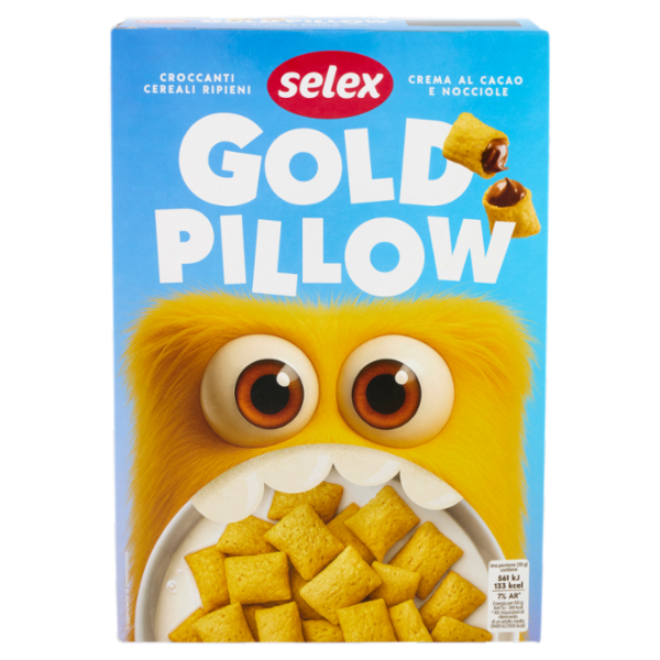 Selex Gold Pillow Cereali Croccanti Ripieni di Crema al Cacao e Nocciole 375 g