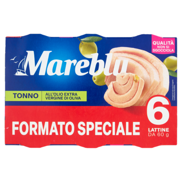 Mareblu Tonno all'Olio Extra Vergine di Oliva 6 x 60 g