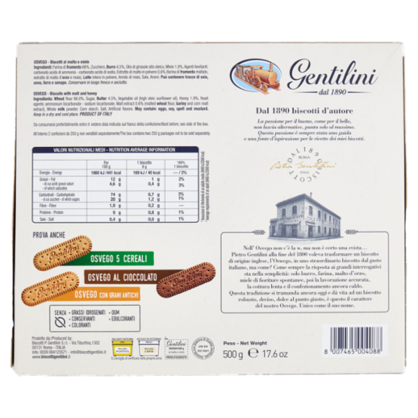 Gentilini Osvego al malto e miele 2 x 250 g